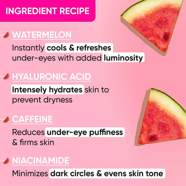 Dot & Key Watermelon Cooling Hydrogel Under Eye Patches for Dark Circles & Puffiness Reduction | With Hyaluronic & Niacinamide | Eye Patches | Instantly Hydrates, Cools & De-Puffs | 60 Patches